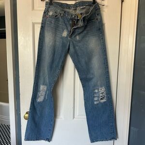 Lucky Brand Relaxed Fit Distressed Blue Jeans
